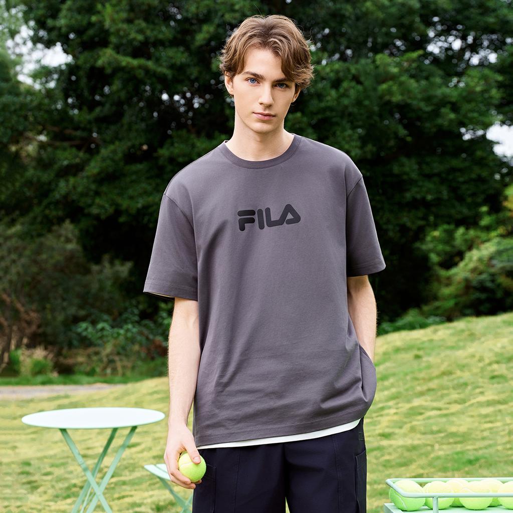 FILA Original Colorful Fashion Simple Classic Retro Large Logo Sports Trendy Casual Versatile Comfortable Loose Short Sleeve T-Shirt F51U619102FDY