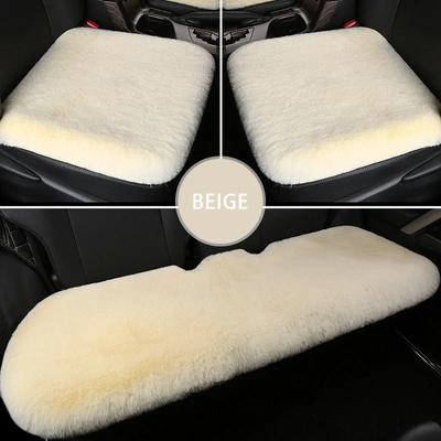 Coprisedile Cuscino Invernale in Peluche Pelliccia di Coniglio Calore Lana Spessa Un Pezzo Cuscino Quadrato per Guidatore Principale o Copilota Multicolore