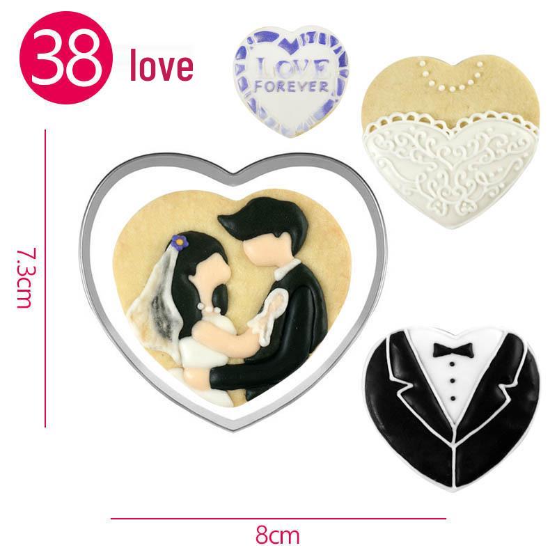 Cartoon Heart Cookie Cutter & Rice Ball Mold Set