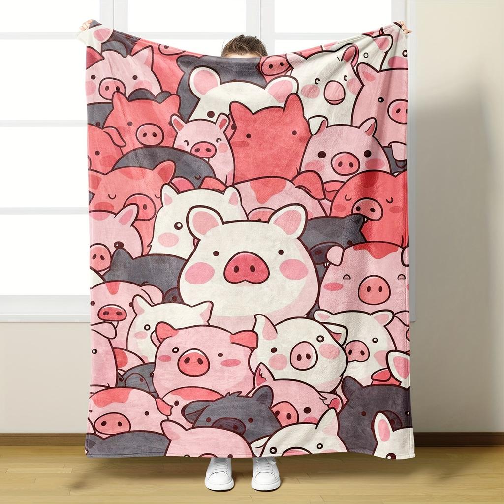 Cute Pig Collage Blanket - Soft, Cozy, Stylish Decor for Ultimate Home Comfort and Ideal Gift for Animal Lovers