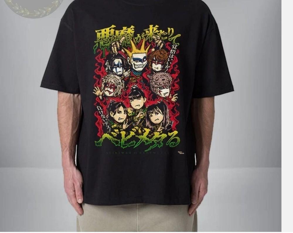 Babymetal против Seikima II От Ёкои Такэси Дьявол Приходит 30 31 Августа Футболка Унисекс Футболка XL