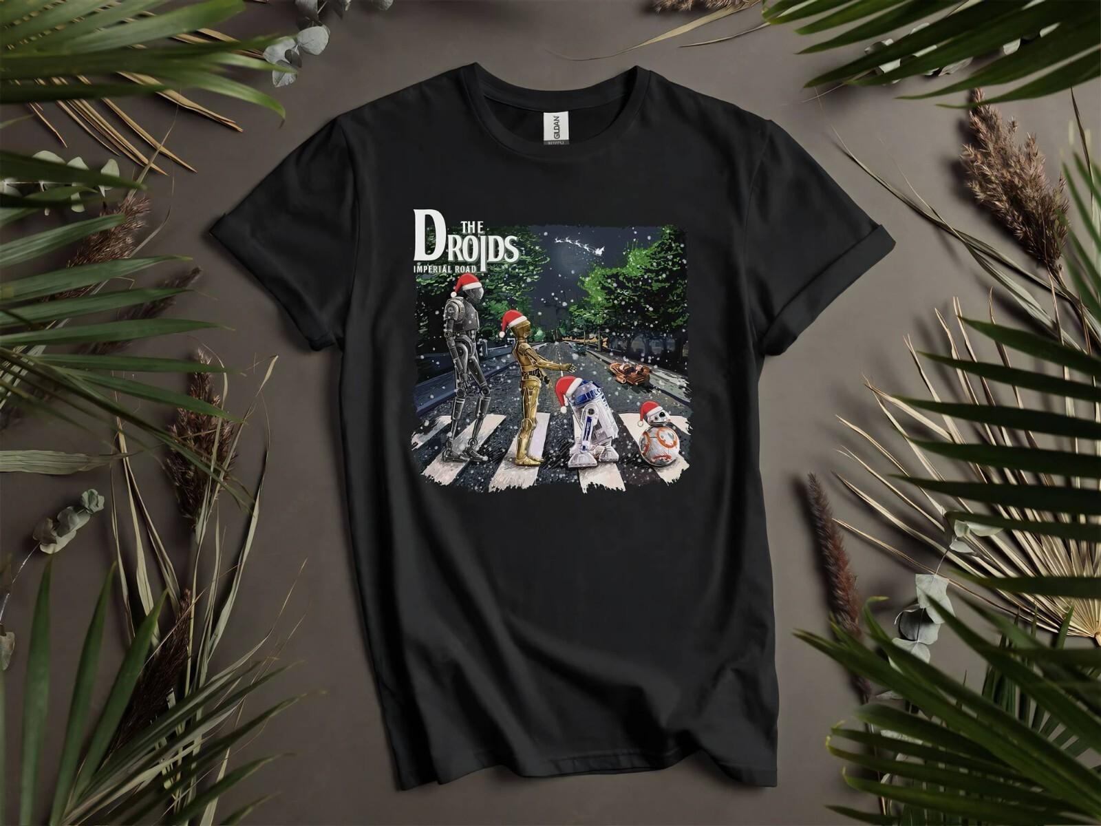 Santa Droids R2-D2 C-3PO BB-8 Abbey T-shirt T shirt Men Women Unisex Tshirt K728 XL
