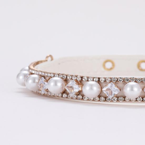 Colier pentru câine de companie, Decor cu perle false, Manoperă fină decorativă, Modă, Câini, Pisici