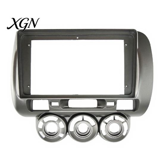 Dashboard Mounting Frame 9 Inch Car Radio Fascia Kit for Honda Jazz Fit 2006 RHD Trim Replacement Manual AC, Navigation Panel Frame, Stereo