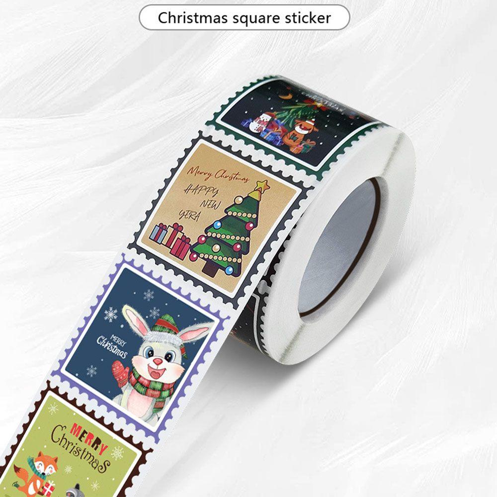 Christmas Tree Adhesive Labels Merry Christmas Stickers Bronzing Stickers Cards Present Decor