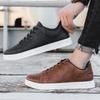 Cheap Shoes for Men Classic Brown Leather Men's Casual Shoes Large Size 48 Comfortable Lace-up Flat Shoes Men Zapatos De Hombre