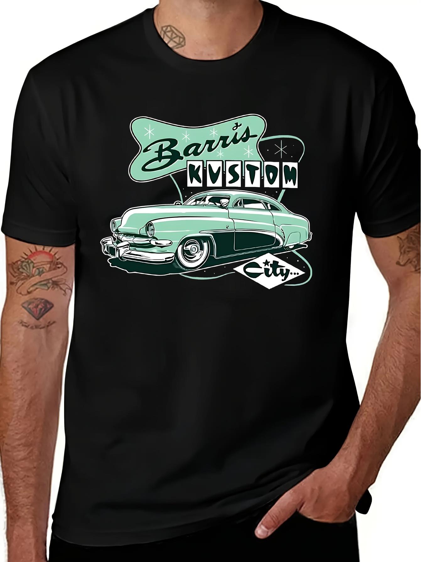 MenS Vintage 1950s Hot Rod Car Graphic TShirt Barris Kustom City Hirohata Merc Retro Automotive Design Soft Breathable Fabric 2XL
