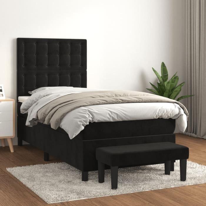 VidaXL Divan Bed and Mattress Black 80x200 Cm Velvet - Model 3138051