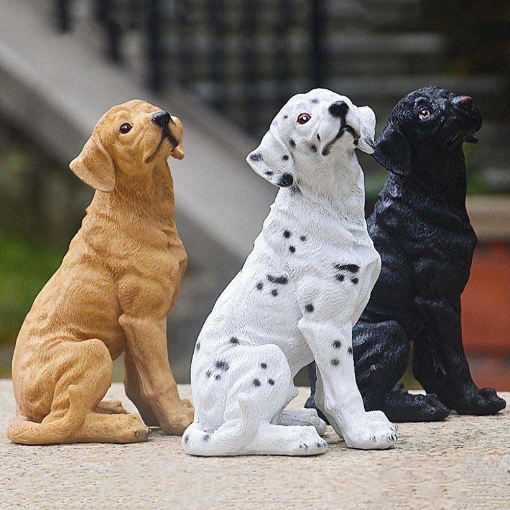 

Handmade Small Dog Statue Cute Puppy Statue Golden Retriever Statue Home Office Desk Decoration жовтий