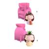 1/2Head-Planter Silicone Mold Face Flower Pot Concrete Mold Face Statue Planter Mold Face Flower Vase Epoxy Casting Mold