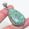 Natural Tibetan Turquoise Gemstone 925 Sterling Silver Pendant 2.17" AP-15728