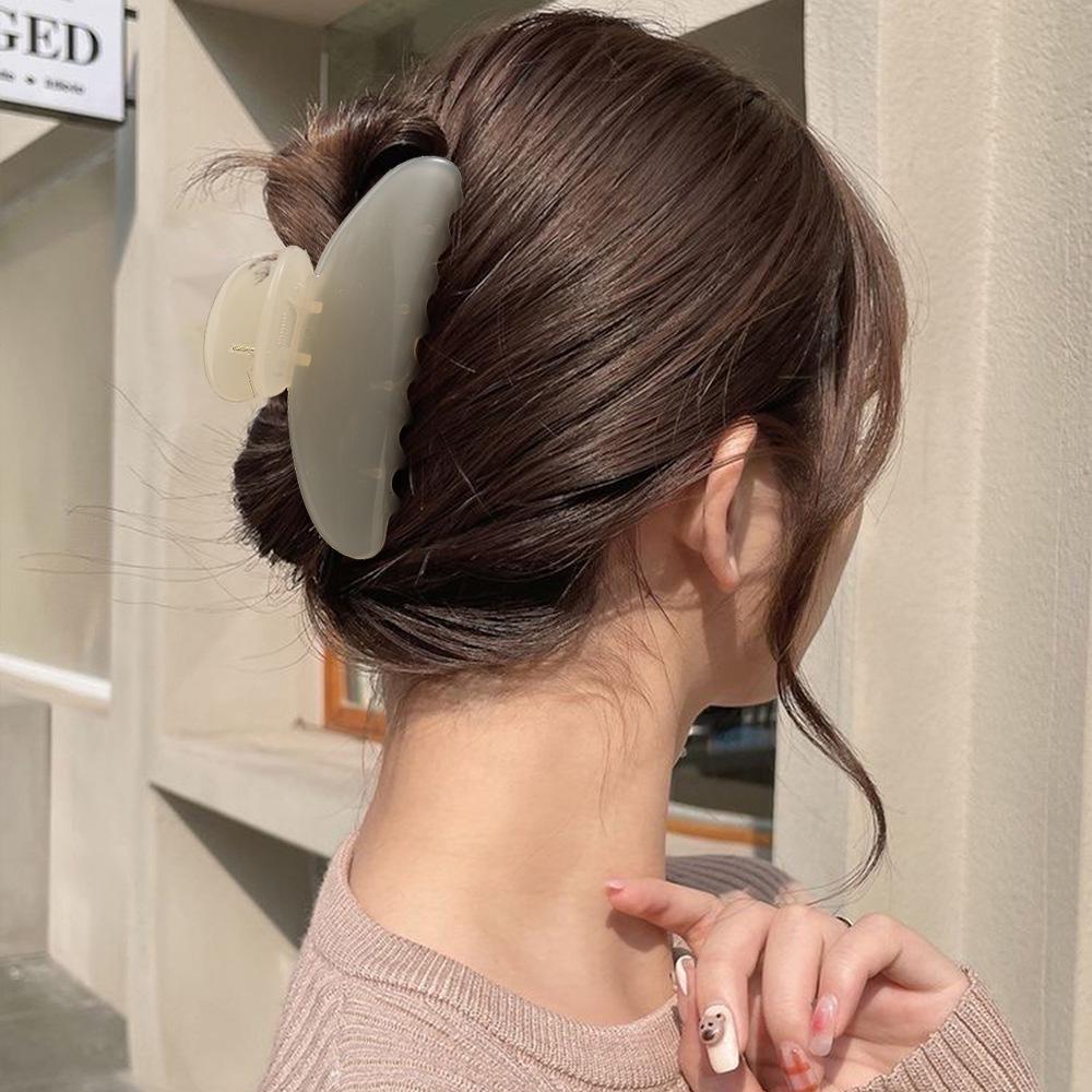 Large Semicircle Jelly Color Updo Hair Claw Clip for Thick Hair