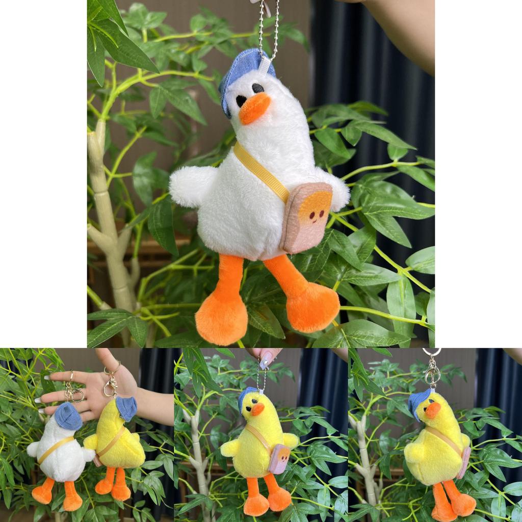 Adorable Cute Tilting Duck Plush Toy Soft Stuffed Animal Doll Keychain Accessory