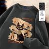 GENIOLAMODE Herr Retro Lös Passform Crewneck Sweatshirt