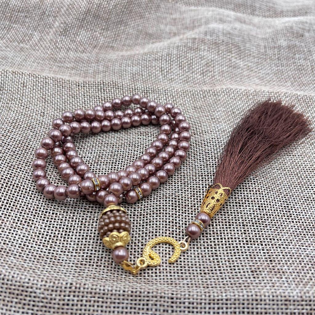 99 Perlen Glas Imitation Perle Quaste TASBIH Gebetsperlen - Nahöstliches Design