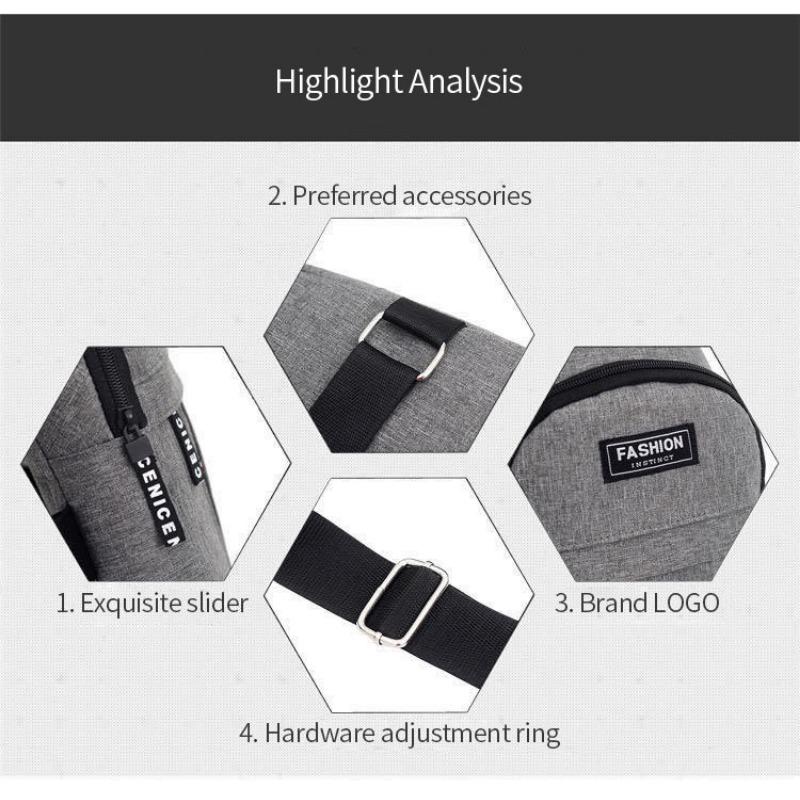 Torba na klatkę piersiową Nowa męska prosta nylonowa moda Wodoodporna torba na jedno ramię