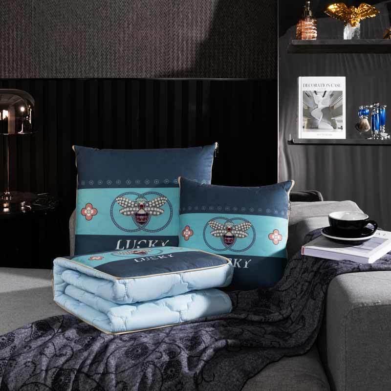 Chinese Style Pillow Quilt Dual-use Car Office Blanket High Quality Cotton Portable Foldable Quilt