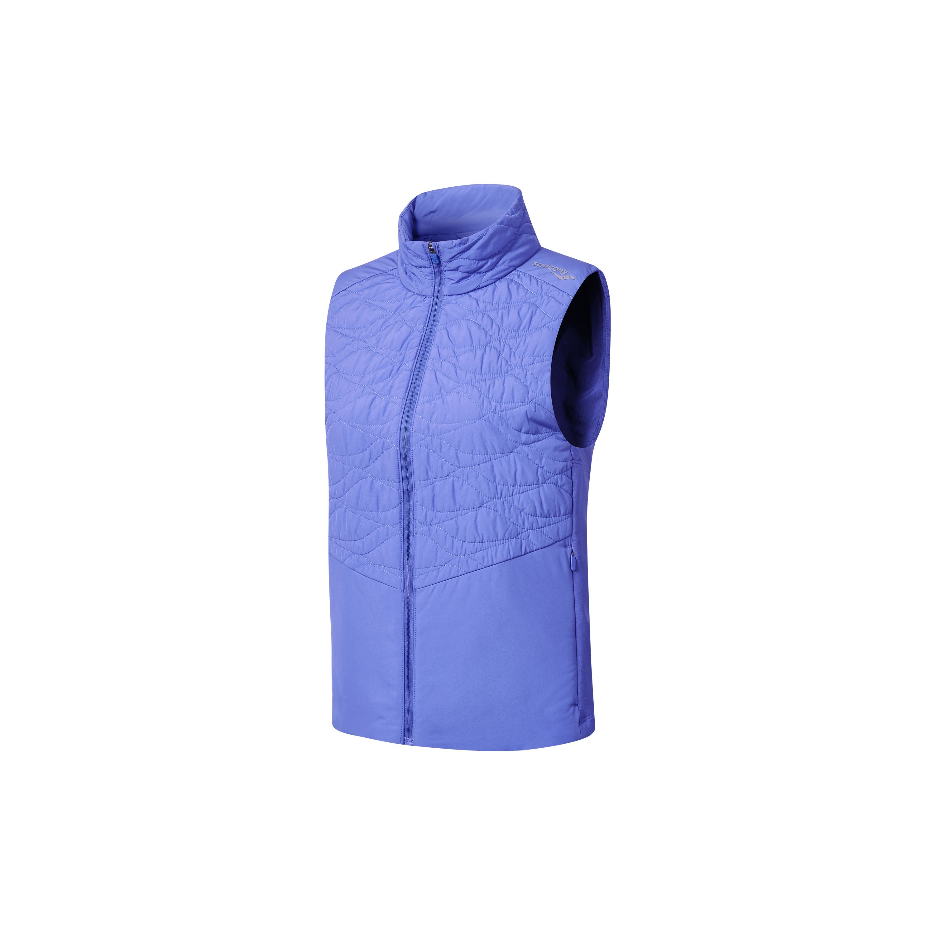 

SAUCONY Однотонный повседневный жилет с воротником на молнии Женские жилеты Светло-пурпурный Синий SC1249042A-BL36 S