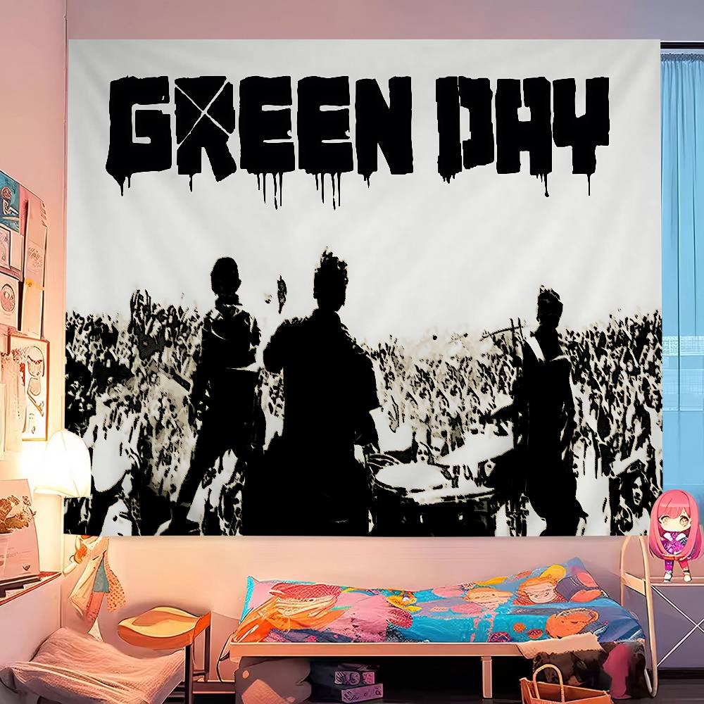 Green Day Muzyka Zespół Rockowy Wykres Gobelin Dekoracja Domu Hippie Bohemian Dekoracja Wróżbiarstwo Wiszący na Ścianę Wystrój Domu