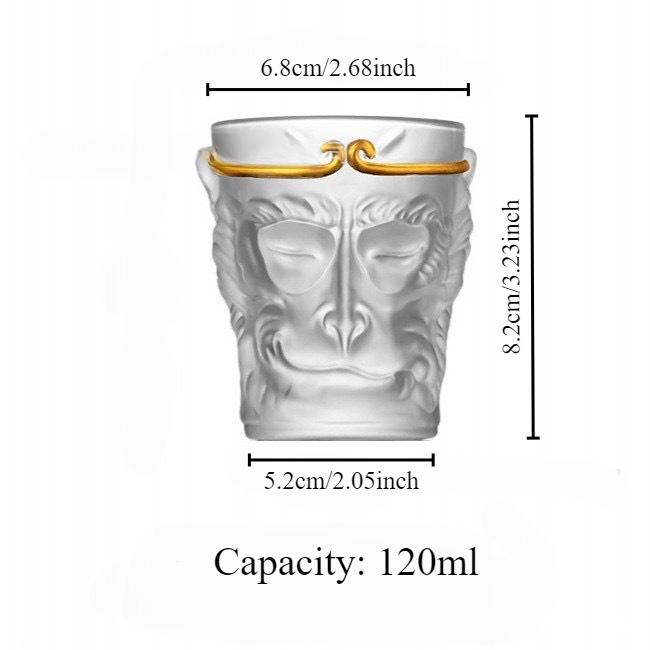 120ml Monkey King Whiskey Glasses Black Myth Wukong Crystal Glass Cup Creative Design Sun Wukong Kung Fu Tea Cup Mug Home Use Drinkware 120ml