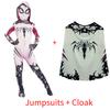 Fantasia de Aranha Infantil Gwen Stacy Halloween Cosplay Macacão com Capa de Aranha