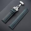 Genuine Calfskin Leather Watchband 14/16/18/20/22/24mm Butterfly Clasp Stitching Straps for Omega Business Watch Band for Seiko