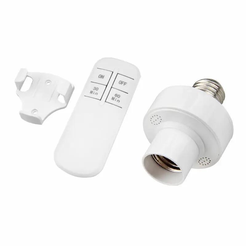 

Умный пульт дистанционного управления выключатель света E27 светодиодная лампа беспроводной таймер держатель патрон для лампы вкл/выкл радиус действия 30 м для потолочной люстры белый