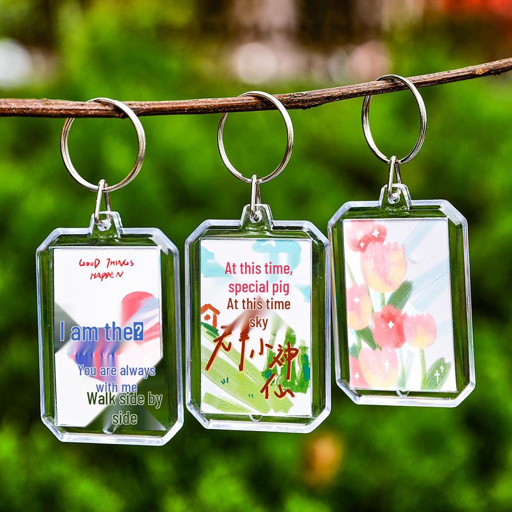 Colorful Acrylic Text Keychain: DIY Bag Decoration Pendant Fun Gift