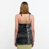 Kimjisu Two Tone Ribbon Paisely Halter-Neck Top _ Black