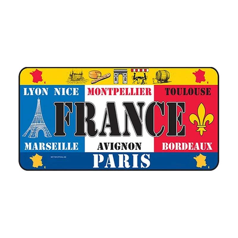 National Flag Metal Tin Sign Vintage Poster France Spain USA License Plate for Bar Home Restaurant Wall Decor 15x30cm