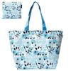 Prairie Dog Cooler Large Bag with Cute Storage Pouch Blue Flower Bag, Zippered, Foldable, Capacity, Eco-Friendly (Light Design)