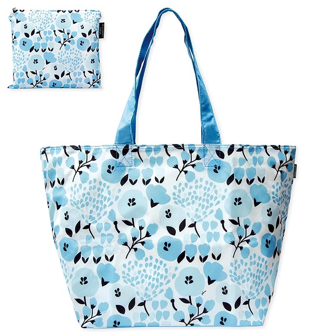 

Prairie Dog Cooler Large Bag with Cute Storage Pouch Blue Flower Bag, Zippered, Foldable, Capacity, Eco-Friendly (Light Design)