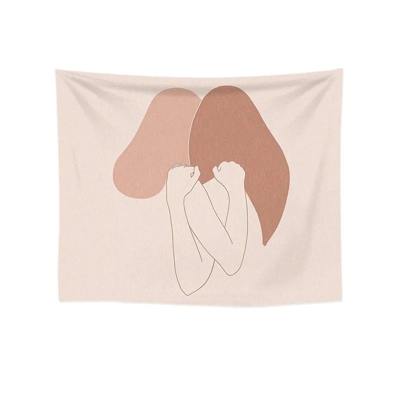 Einfacher Wandteppich mit Morandi-Farbmuster, Heimwanddekoration, Wandteppich für Schlafzimmer, Wohnzimmer