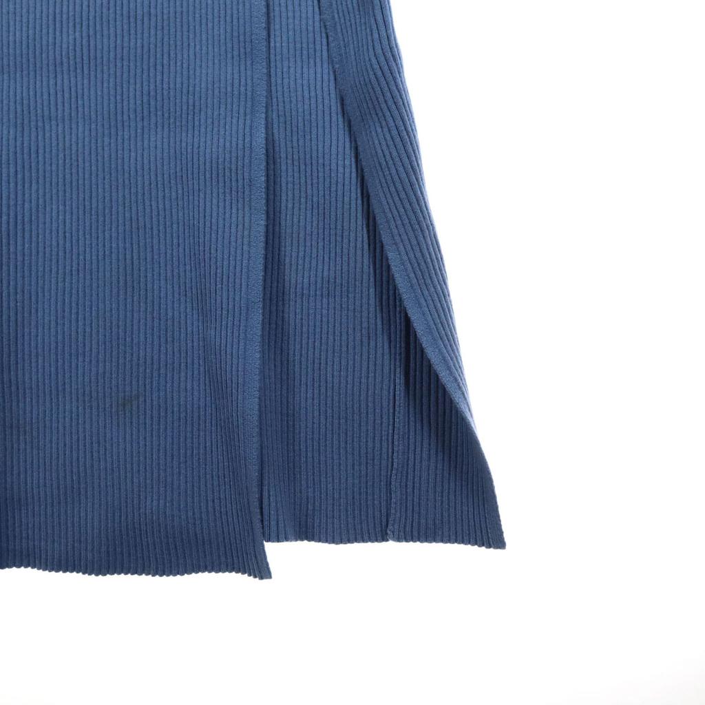 WONEM Long Sleeve Knit Long Dress F Blue Open Back Women Used