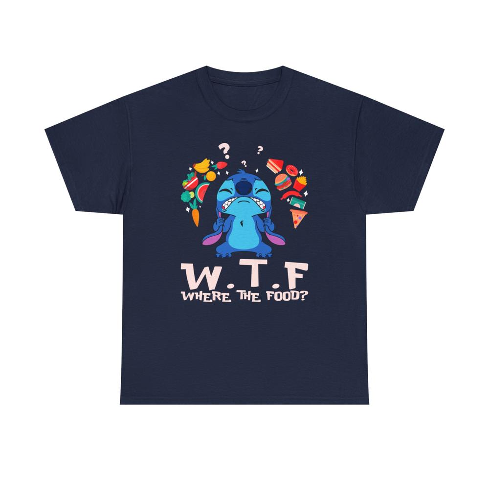 Wtf Wheres The Food Tshirt Funny Lilo Stitch Cartoon Birthday Unisex Tee S