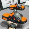 Men's Slippers Summer New Thick Soled Casual Sandals Outdoor Anti Slip Beach Shoes Comfortable and Lightweight Two on Sandals