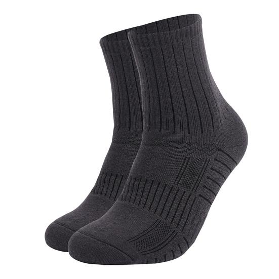 1/3 Pairs Mens Moisture Wicking Outdoor Hiking Work Wool Socks Compression Cushion Crew Socks Leisure Men Black  Grey Socks