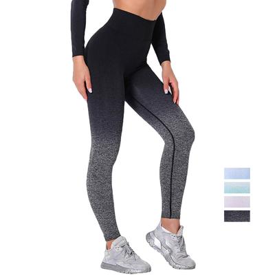 Fitness Leggings Women Gradient Breathable High Waist Stretch Workout Yoga Pants
