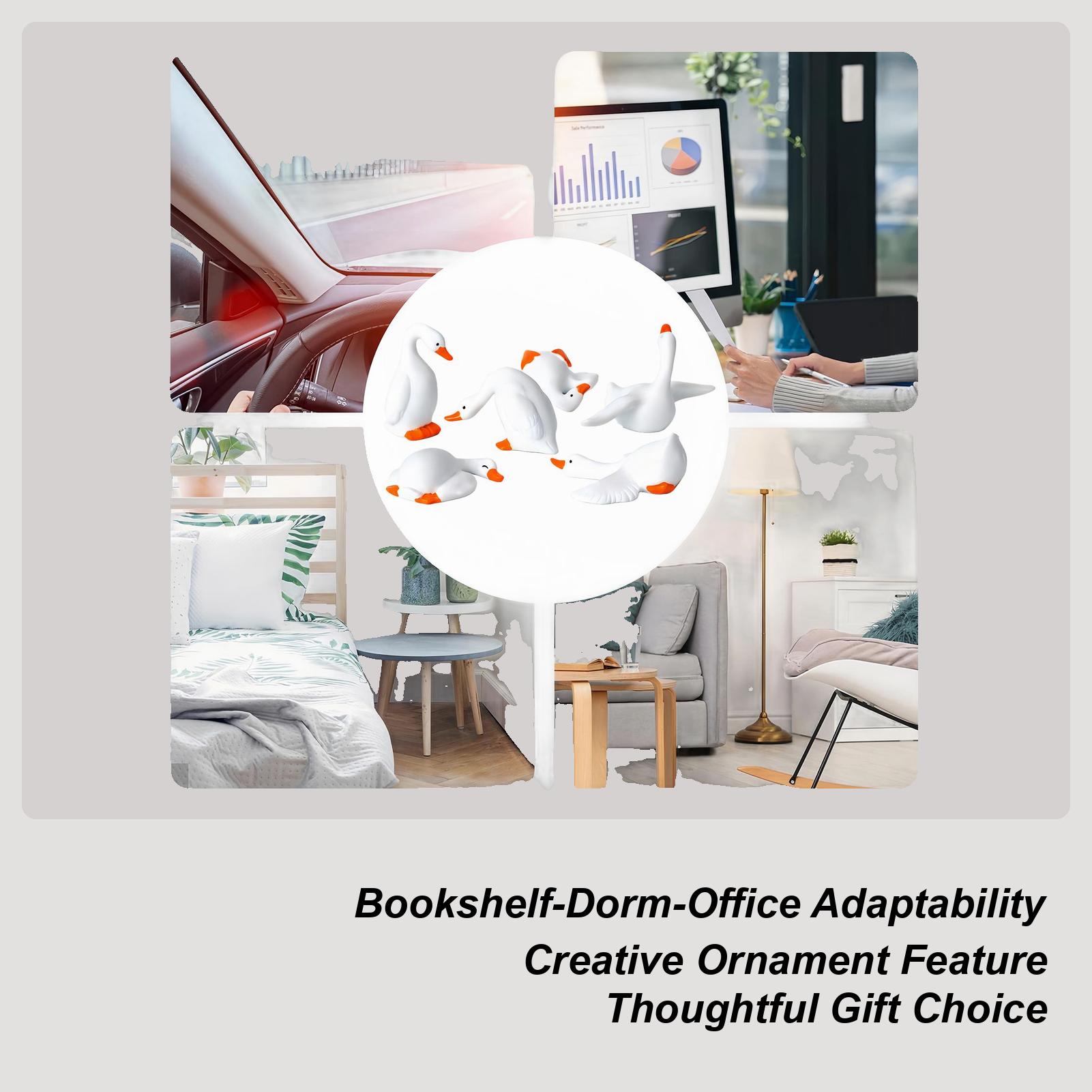 

Car Dashboard Animal 6 Pieces Geese Statue Car Ornament Desktop Statue Accessories For Vehicle Automotive RV Office Road Trip CHINA