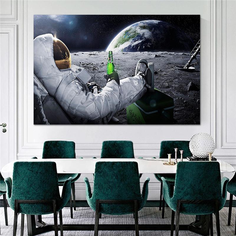 

Плакат с астронавтом, холст, картина, планета Земля, Луна, принт, настенные наклейки, домашний декор, космонавты, космос, современное искусство, спутниковые фотографии