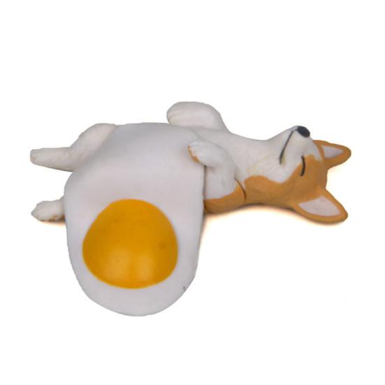 Cute Dog Car Dashboard Decor Mini Sleeping Dog with Fried Egg Quilt Ornament жёлтый