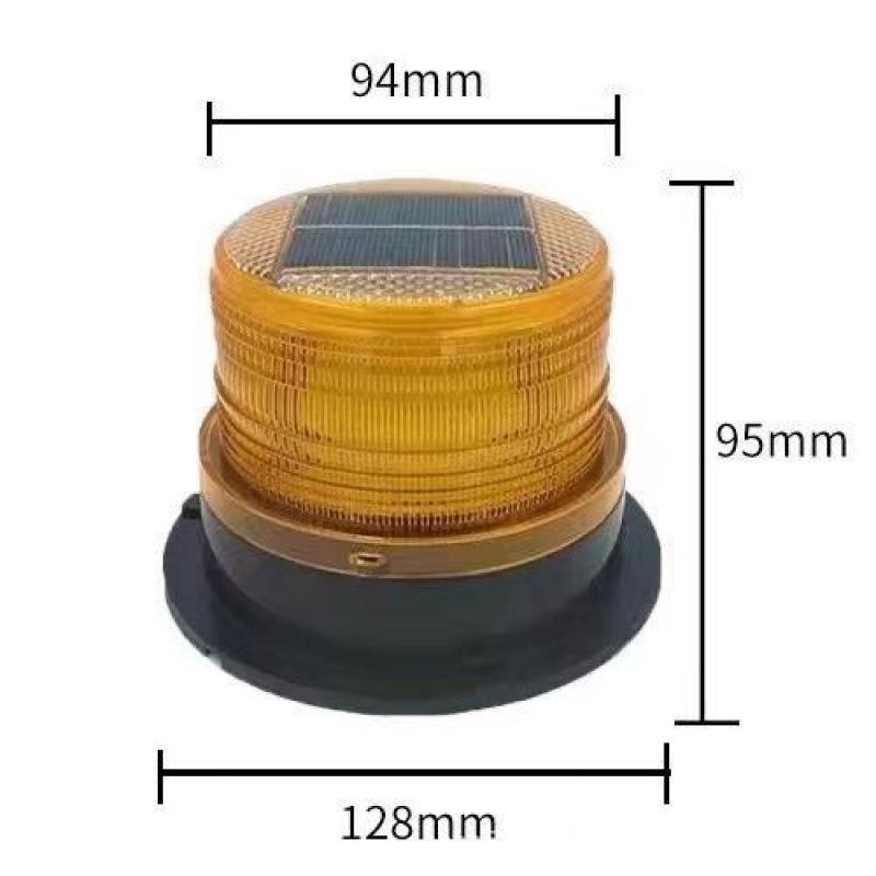 Solar-Powered LED Warning Light for Construction Vehicles with Strong Magnet Attachment