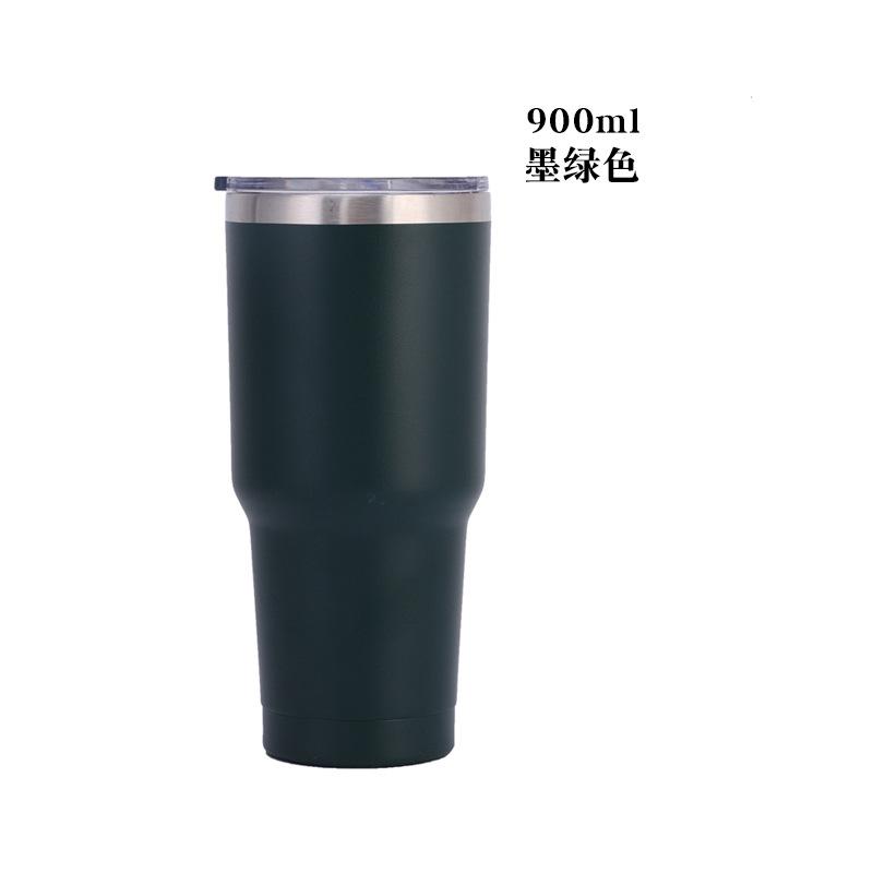 30oz 900ml Double Wall 304 Stainless Steel Car Tumbler, Vacuum Insulated Large Capacity Travel Beer Cup with Splash Lid