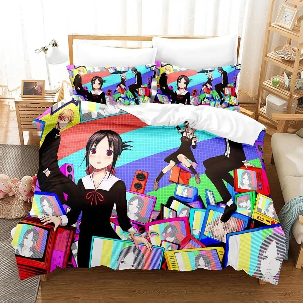 Anime Kaguya-Sama Love Is War Bedding Set Duvet Cover Bed Set Quilt Cover Pillowcase Comforter King Queen Size Boys Adult