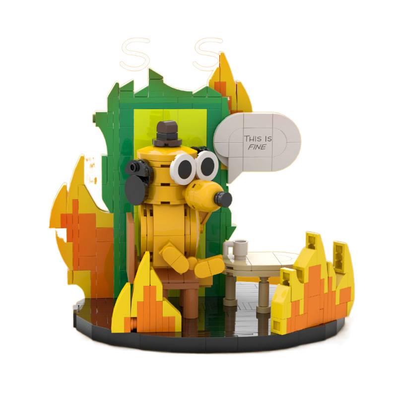 In Stock: No. 1440 S0021 "This Is Fine" Movie Building Blocks Model - Children's Assembly Toy