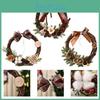 Exquisite Christmas Rattan Wreath Garland With Big Bowknot For Festive Door Decor