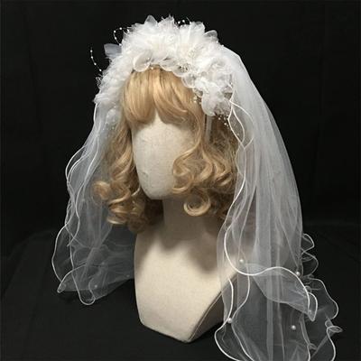 Chapéu Gothic Lolita Chapéu de Flor Cocar Renda Véu Lolita Charme Decoração de Flores Halloween Acessório de Cabeça Gothic Punk Lolita Cocar Palco