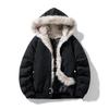 Unisex Thick Plush Vulture Hooded Cotton Winter Jacket