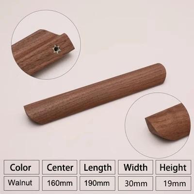 Natural Wood Furniture Handles Kitchen Door Knobs Cabinets Pulls Beech Wooden Handles for Cabinet and Drawers Furniture Hardware