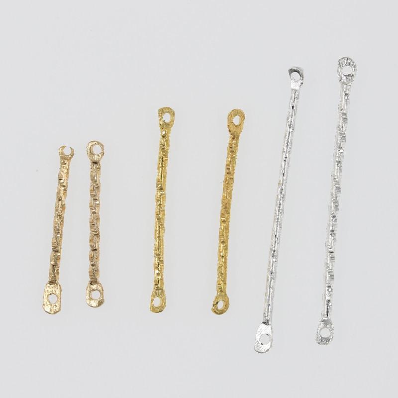 DIY Minimalist Double Hole Embossed Round Bar Earring Connectors